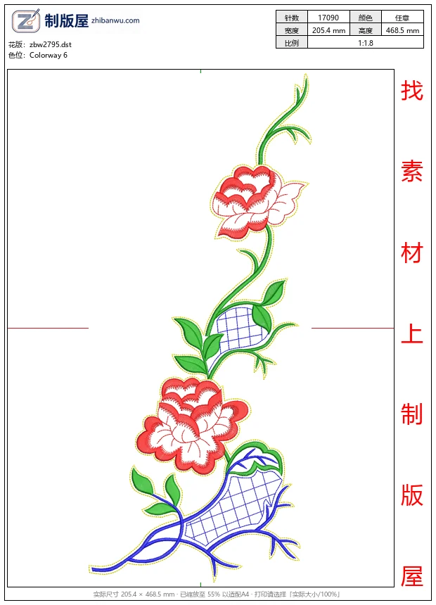 zbw2795_花卉刺绣图案设计_免费大花系列1万针以上