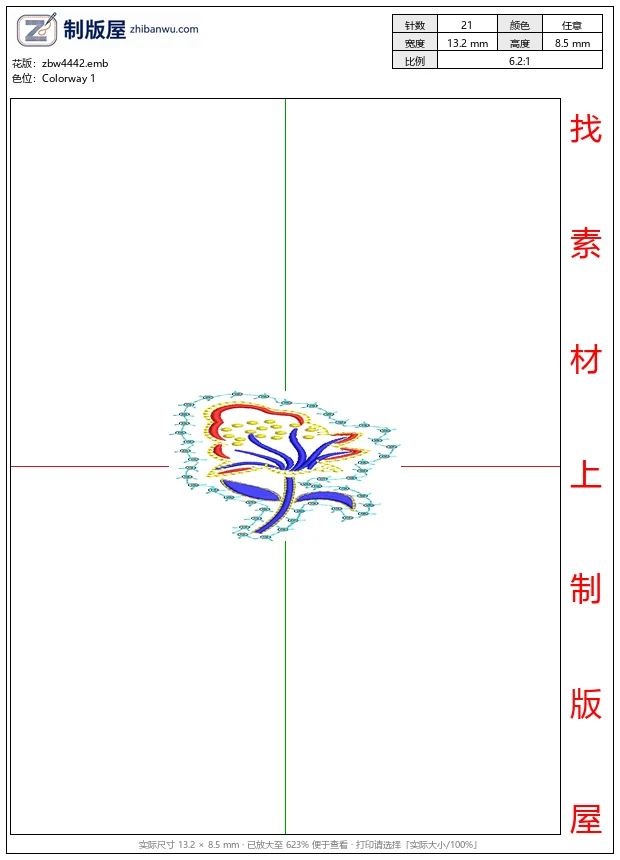 zbw4442_刺绣花卉图案设计_抽像花卉刺绣图案_抽象图案