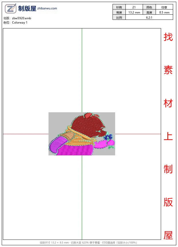 zbw5920_刺绣风格的卡通熊形象_免费花样