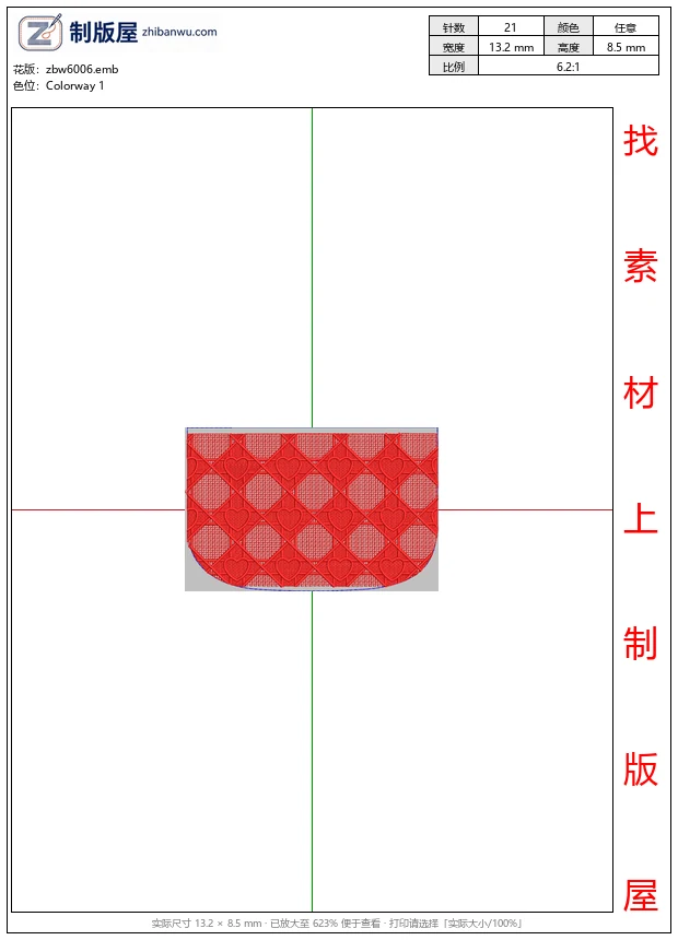 zbw6006_红色心形网格图案设计_免费花样