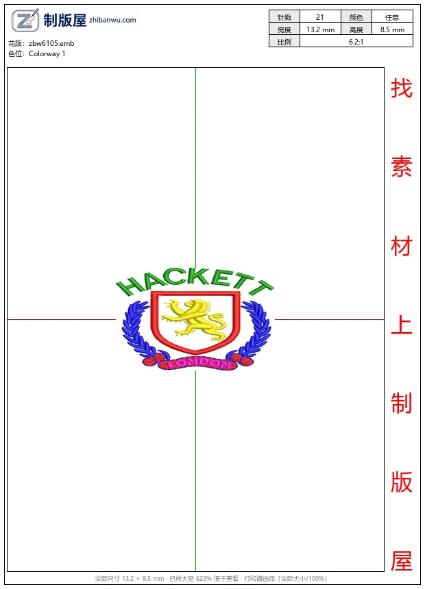 zbw6105_哈克特伦敦徽章_免费花样