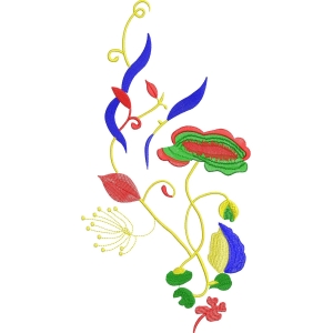彩色花卉刺绣图案