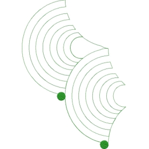 绿色波纹图案与圆点装饰