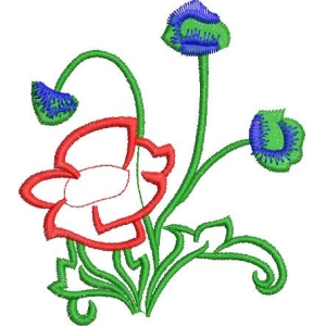 彩色刺绣花朵图案