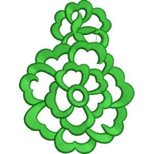 绿色花卉刺绣图案
