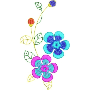 彩色刺绣花卉图案