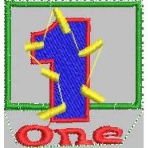 数字一与英文单词One的装饰图案