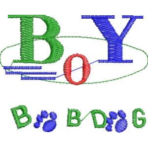 字母BOY与BODG刺绣设计