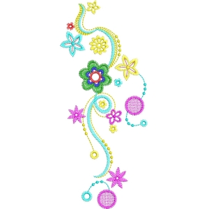 彩色刺绣花卉图案