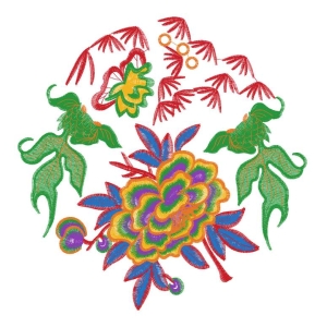 美丽花卉金鱼