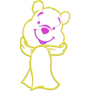 卡通小熊刺绣图案