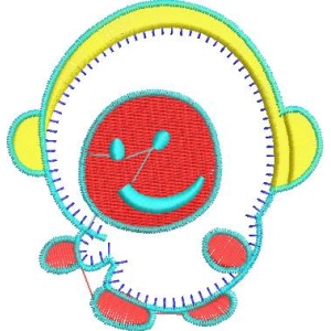 卡通笑脸刺绣图案