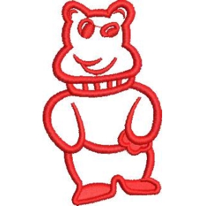红色卡通熊图案