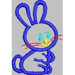 蓝色卡通兔子图案