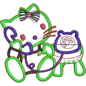 卡通猫与电话图案