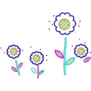 彩色刺绣花朵图案