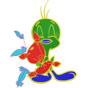 翠比抱着红色小鸟