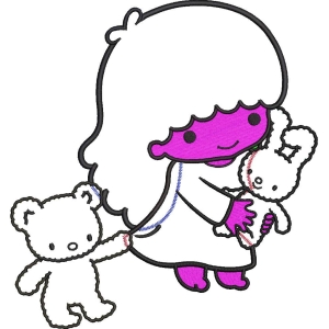 粉色女孩抱玩具熊