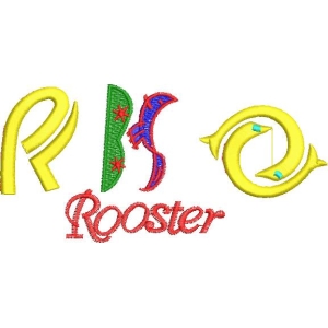 刺绣风格的Rooster标志