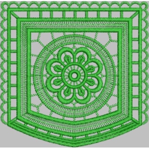 绿色刺绣花边图案