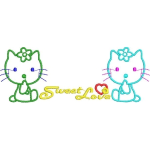 可爱猫咪与甜蜜爱意