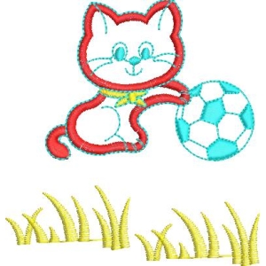 猫咪踢足球图案