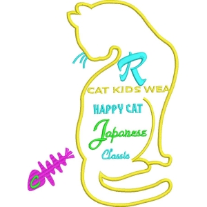 猫咪图案刺绣设计