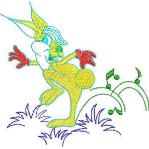 彩色卡通兔子跳舞