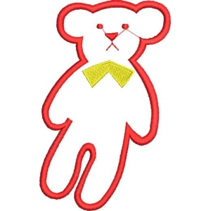 红色轮廓小熊图案