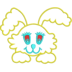 黄色边框卡通兔子图案