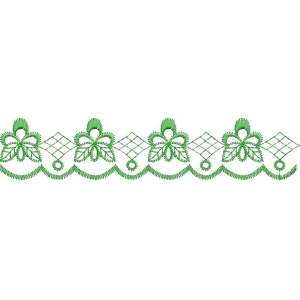 绿色刺绣花边图案