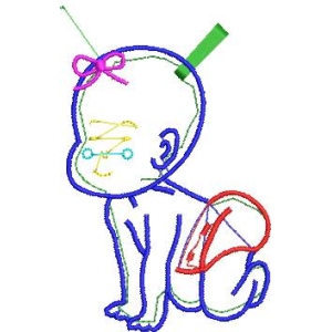 卡通婴儿轮廓设计图