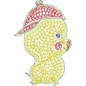 卡通小鸡戴帽图案