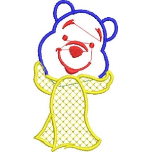卡通熊戴围巾图案