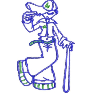 蓝色刺绣高尔夫球手