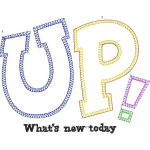 彩色立体字母UP与标语