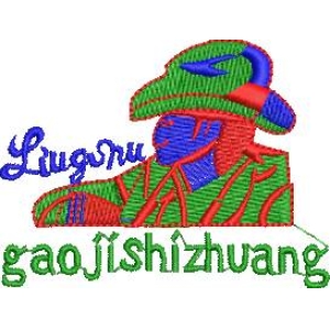 绿帽人物刺绣图案