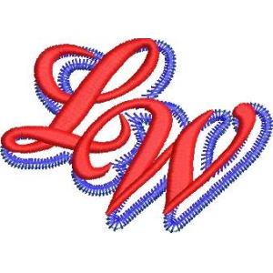 红色与蓝色交织的Love字样