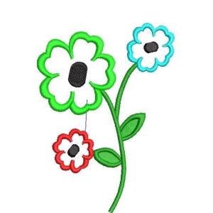 彩色花朵刺绣图案