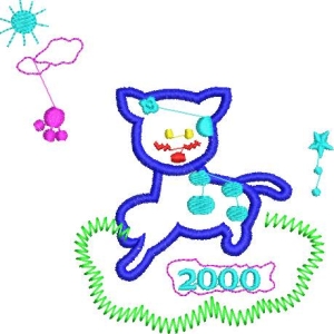 2000年卡通猫庆祝图