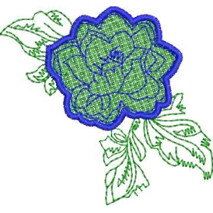 绿色花朵刺绣图案