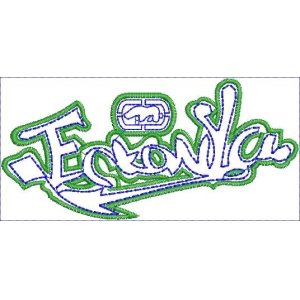 绿色蓝色刺绣风格文字设计