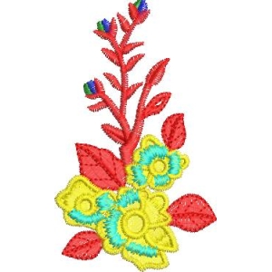 彩色刺绣植物图案
