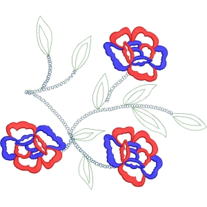 彩色刺绣花卉图案设计