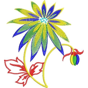 彩色刺绣花卉图案