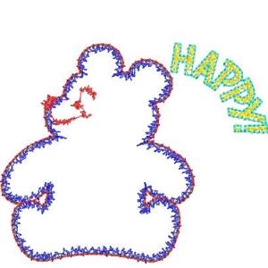 卡通熊与HAPPY字样