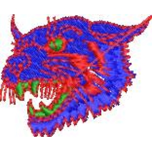 蓝色猛兽刺绣图案