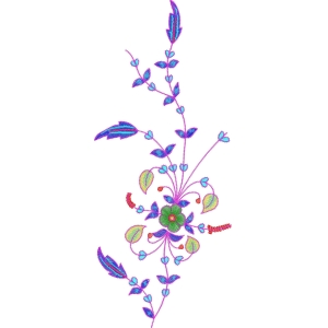 彩色刺绣花卉图案
