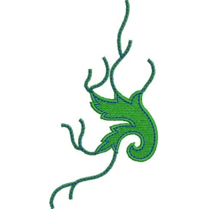 绿色植物刺绣图案