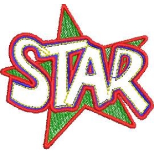 彩色星形刺绣字母STAR